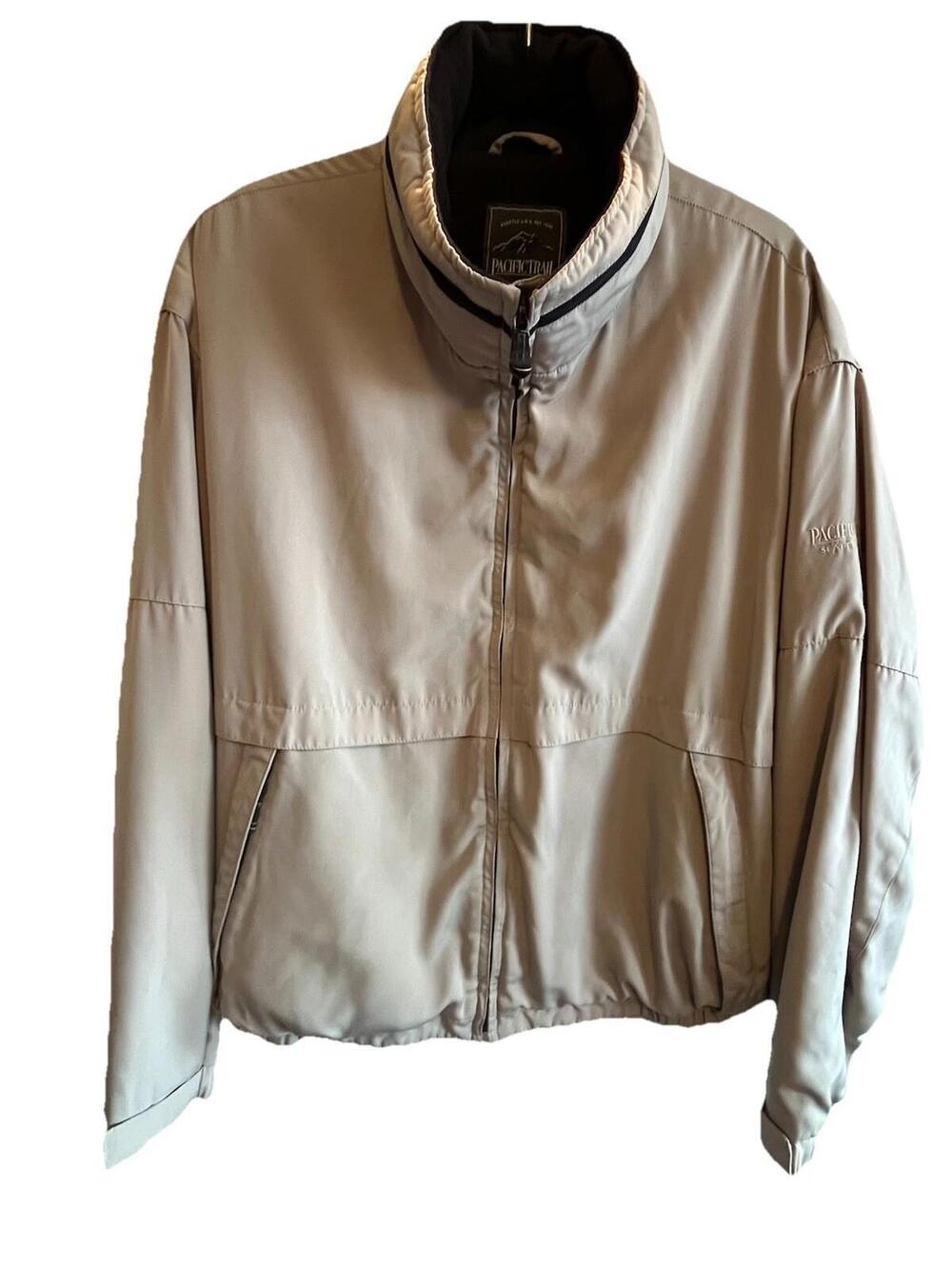 Pacific Trail Seattle Men’s Beige Hooded Windbreaker Jacket Large